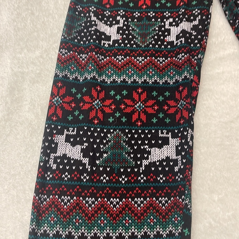 Holiday Reindeer and Snowflake Leggings - Picture 2 of 7